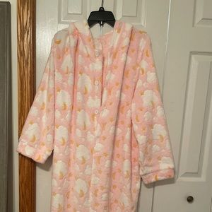 pink button up onesie with white clouds, SUPER soft